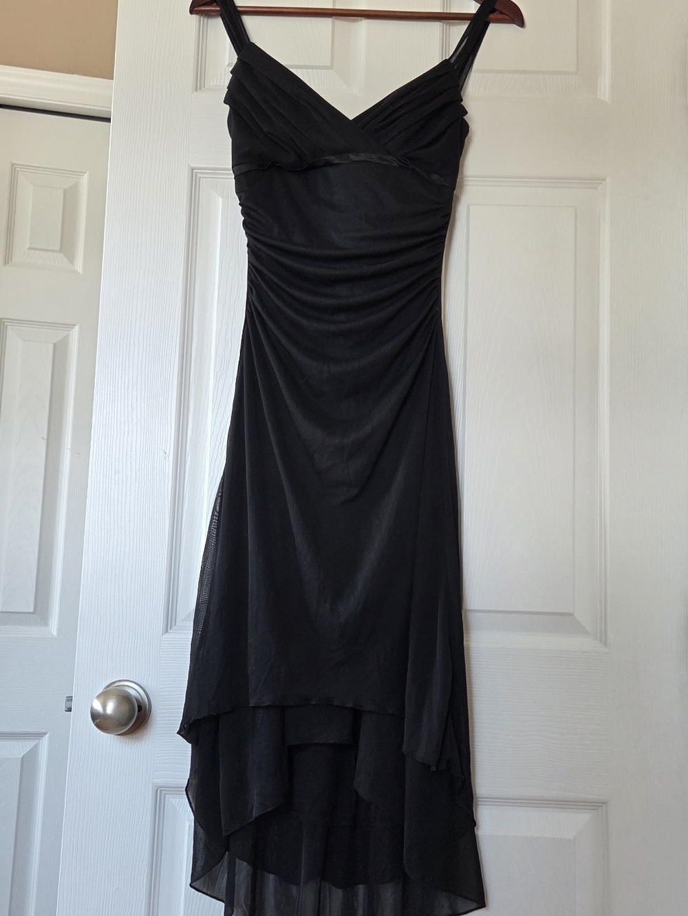 Ruby Rox Black High-Low V-Neck Evening Dress